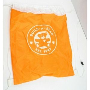 BAB Backpack Cinch Bag Drawstring Tote Orange/White
